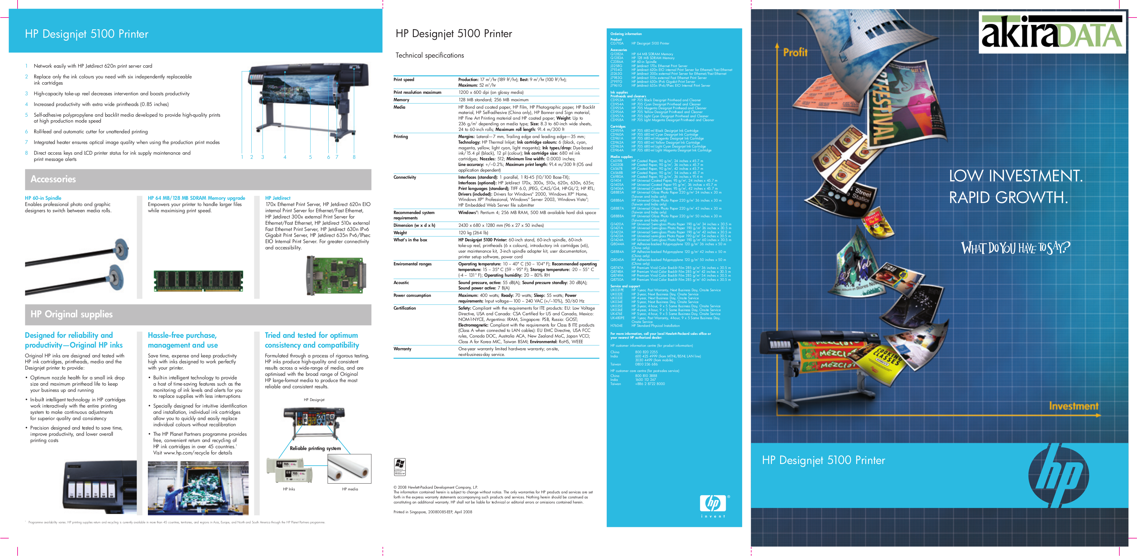 Download free pdf for HP Designjet 5500PS Printer manual